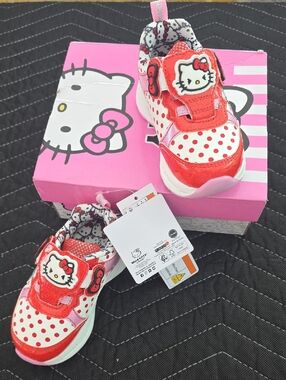 Hello Kitty Girls Pink & Red Polka Dot Sneakers